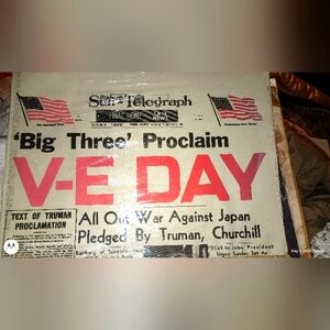Rare Edition: V-Day 1945 Special Headline